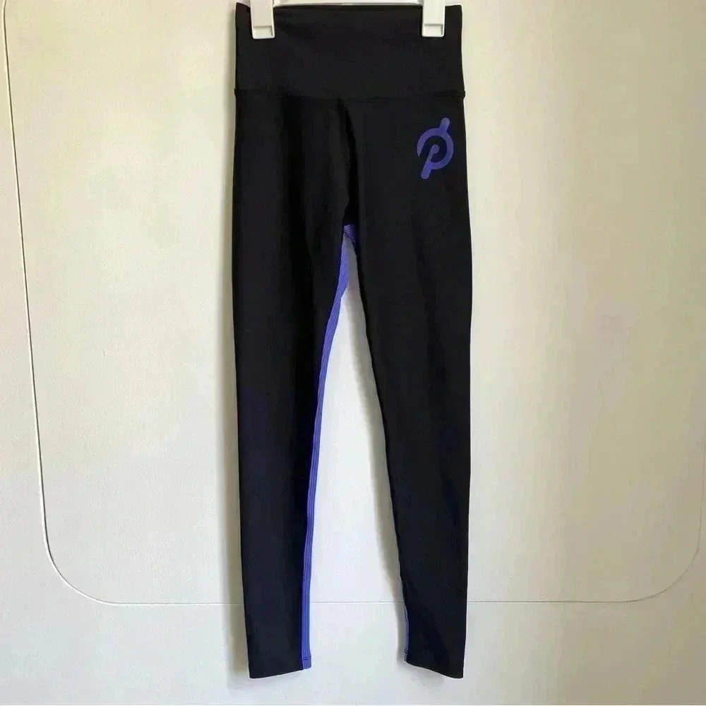 NEW Peloton Contrast Rib Colorblock Legging Black / Blue size S - Picture 2 of 5